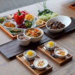 A table at WGT vegetarian restaurant ready for service